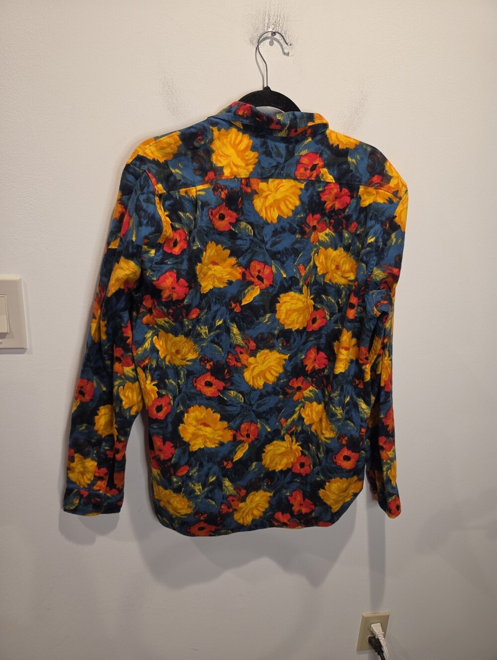 J Crew Mens Size M Colorful Mid Weight Flannel In Floral Print - Picture 3 of 5